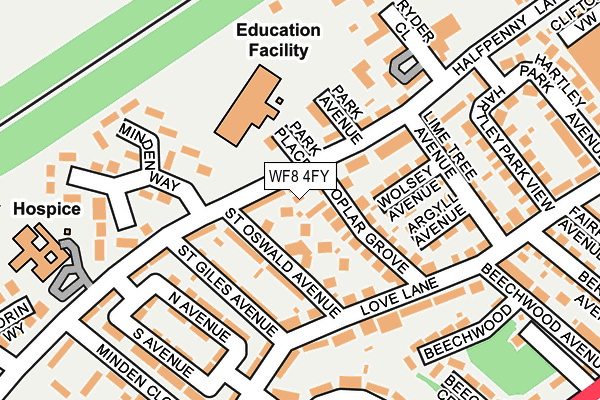 WF8 4FY map - OS OpenMap – Local (Ordnance Survey)