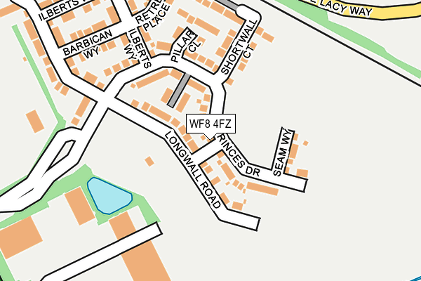 WF8 4FZ map - OS OpenMap – Local (Ordnance Survey)