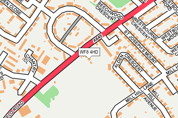 WF8 4HD map - OS OpenMap – Local (Ordnance Survey)