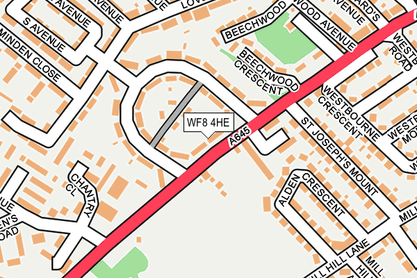 WF8 4HE map - OS OpenMap – Local (Ordnance Survey)