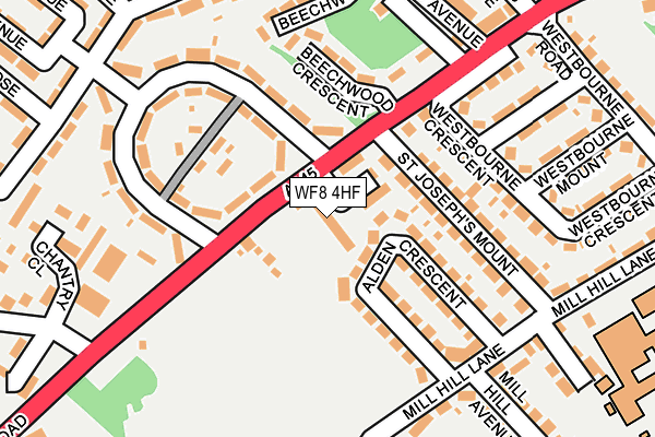 WF8 4HF map - OS OpenMap – Local (Ordnance Survey)