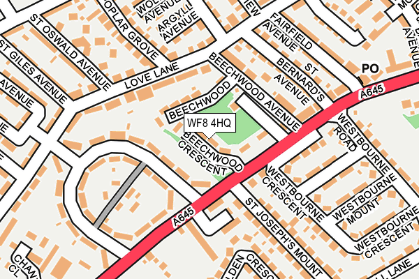 WF8 4HQ map - OS OpenMap – Local (Ordnance Survey)