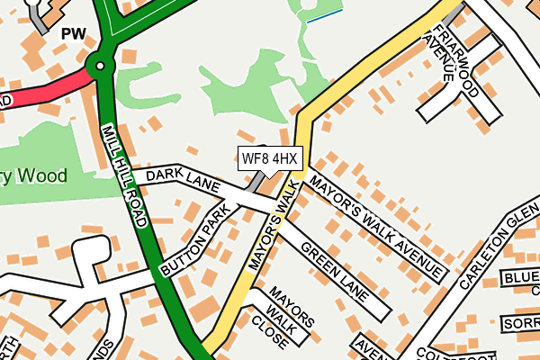 WF8 4HX map - OS OpenMap – Local (Ordnance Survey)