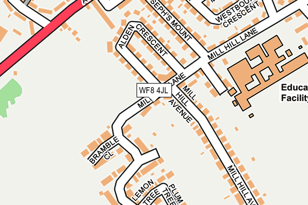 WF8 4JL map - OS OpenMap – Local (Ordnance Survey)