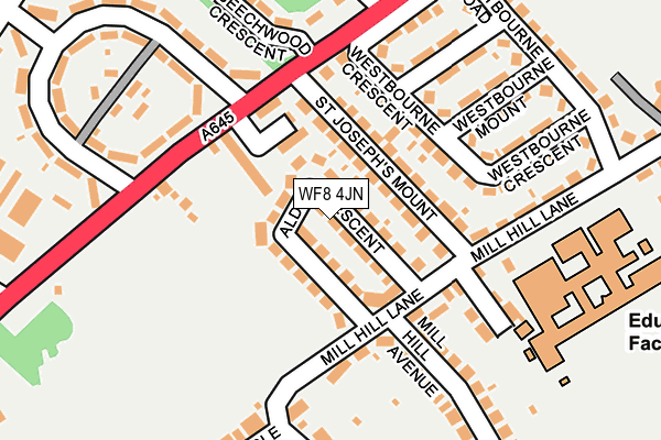 WF8 4JN map - OS OpenMap – Local (Ordnance Survey)