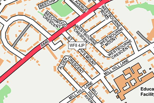 WF8 4JP map - OS OpenMap – Local (Ordnance Survey)