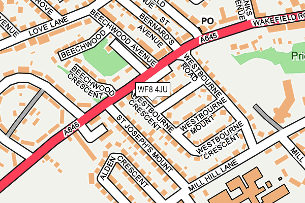 WF8 4JU map - OS OpenMap – Local (Ordnance Survey)