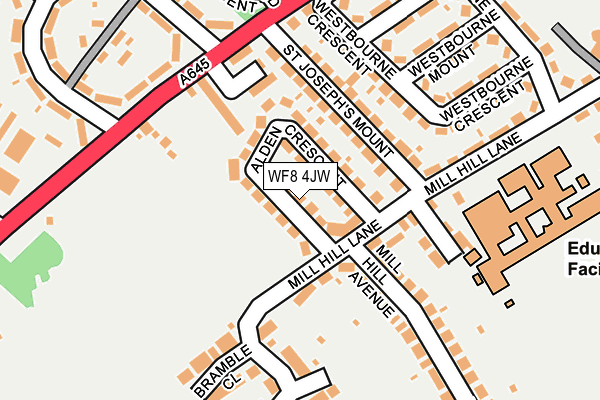 WF8 4JW map - OS OpenMap – Local (Ordnance Survey)