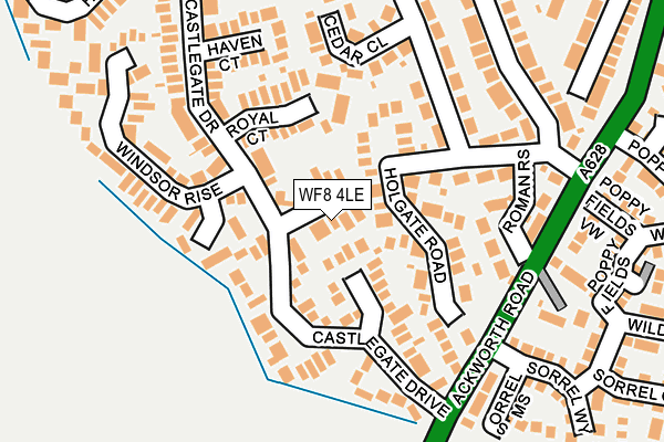 WF8 4LE map - OS OpenMap – Local (Ordnance Survey)