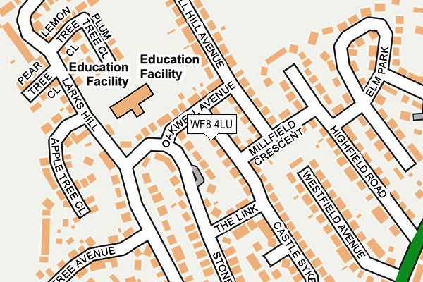 WF8 4LU map - OS OpenMap – Local (Ordnance Survey)