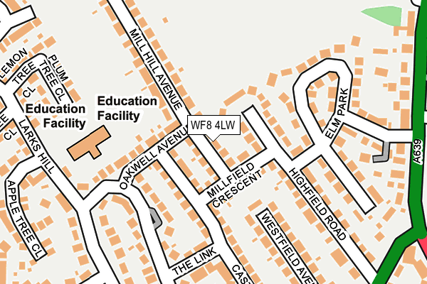 WF8 4LW map - OS OpenMap – Local (Ordnance Survey)
