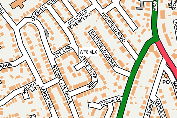 WF8 4LX map - OS OpenMap – Local (Ordnance Survey)
