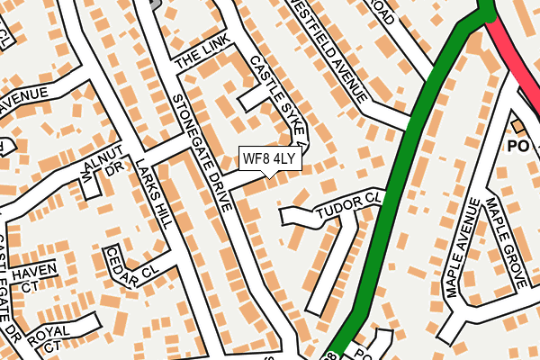 WF8 4LY map - OS OpenMap – Local (Ordnance Survey)