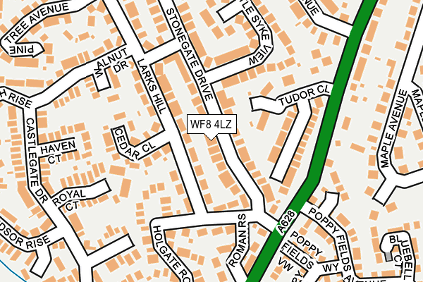WF8 4LZ map - OS OpenMap – Local (Ordnance Survey)