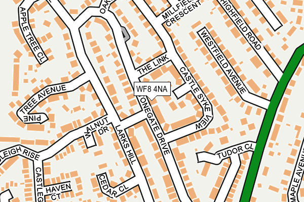 WF8 4NA map - OS OpenMap – Local (Ordnance Survey)