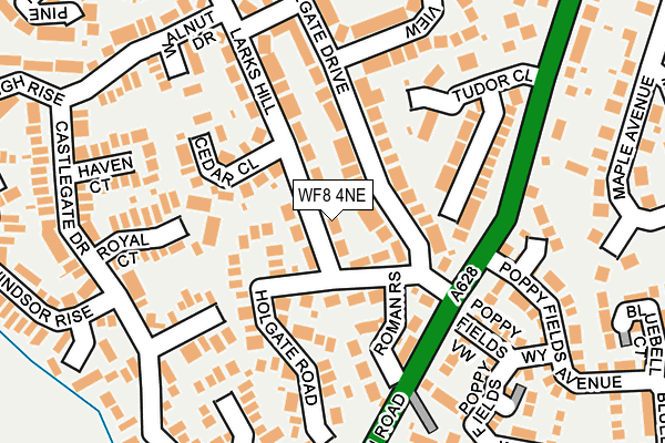 WF8 4NE map - OS OpenMap – Local (Ordnance Survey)