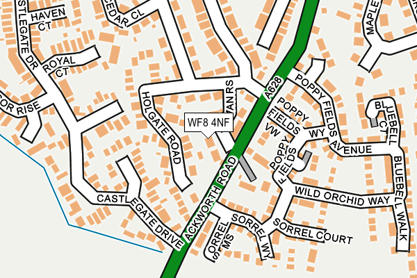 WF8 4NF map - OS OpenMap – Local (Ordnance Survey)