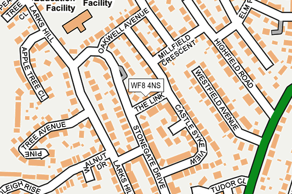 WF8 4NS map - OS OpenMap – Local (Ordnance Survey)