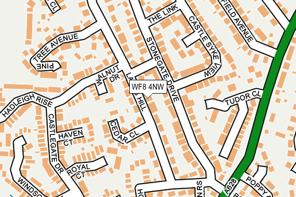 WF8 4NW map - OS OpenMap – Local (Ordnance Survey)