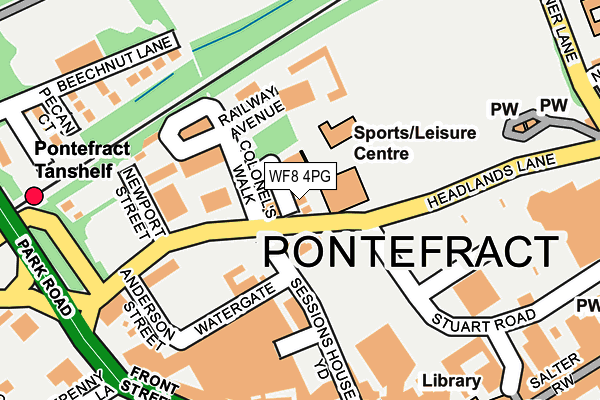 WF8 4PG map - OS OpenMap – Local (Ordnance Survey)