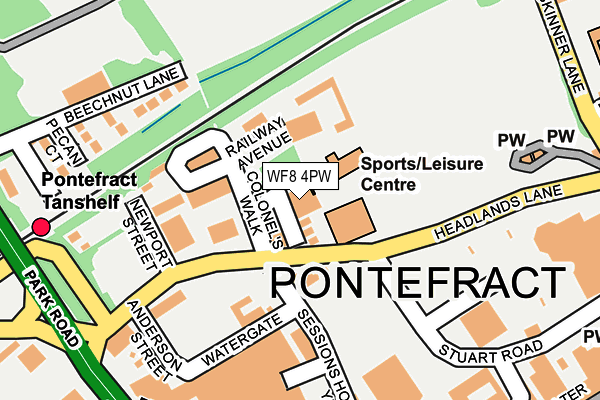 WF8 4PW map - OS OpenMap – Local (Ordnance Survey)