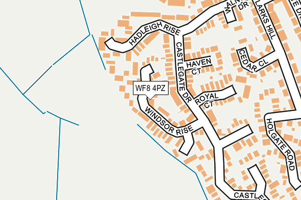 WF8 4PZ map - OS OpenMap – Local (Ordnance Survey)
