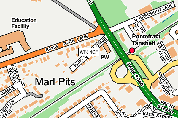 WF8 4QF map - OS OpenMap – Local (Ordnance Survey)