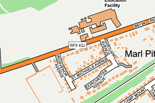 WF8 4QJ map - OS OpenMap – Local (Ordnance Survey)