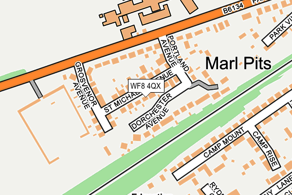 WF8 4QX map - OS OpenMap – Local (Ordnance Survey)