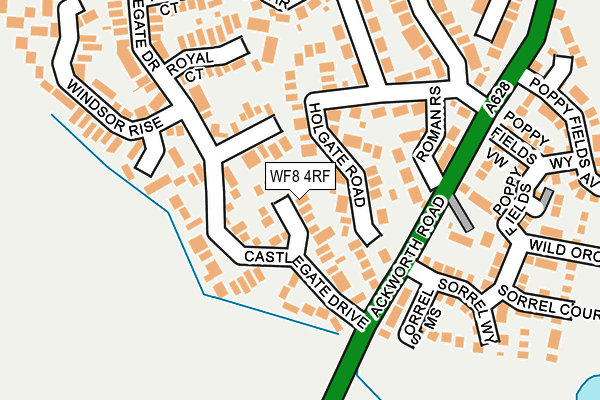 WF8 4RF map - OS OpenMap – Local (Ordnance Survey)