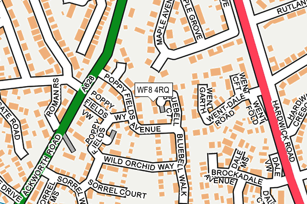 WF8 4RQ map - OS OpenMap – Local (Ordnance Survey)