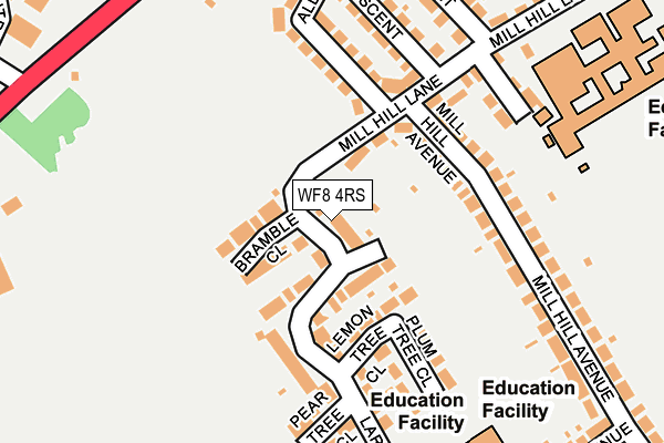 WF8 4RS map - OS OpenMap – Local (Ordnance Survey)