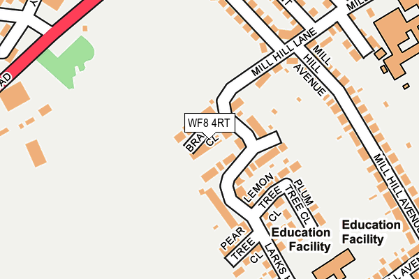 WF8 4RT map - OS OpenMap – Local (Ordnance Survey)