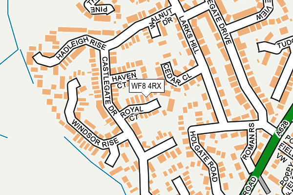 WF8 4RX map - OS OpenMap – Local (Ordnance Survey)