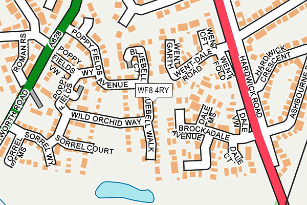 WF8 4RY map - OS OpenMap – Local (Ordnance Survey)