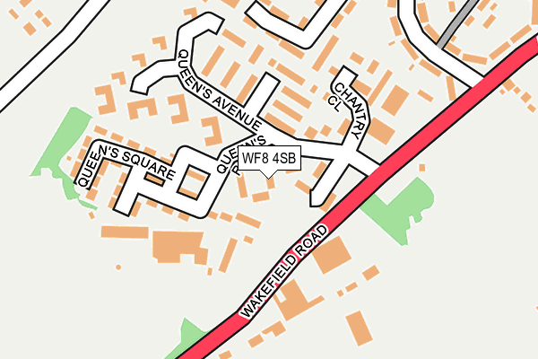 WF8 4SB map - OS OpenMap – Local (Ordnance Survey)