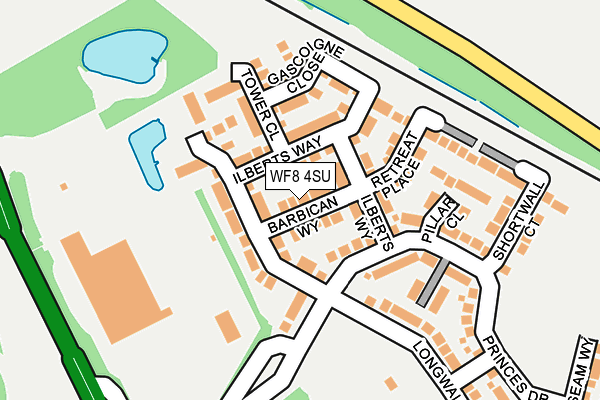 WF8 4SU map - OS OpenMap – Local (Ordnance Survey)