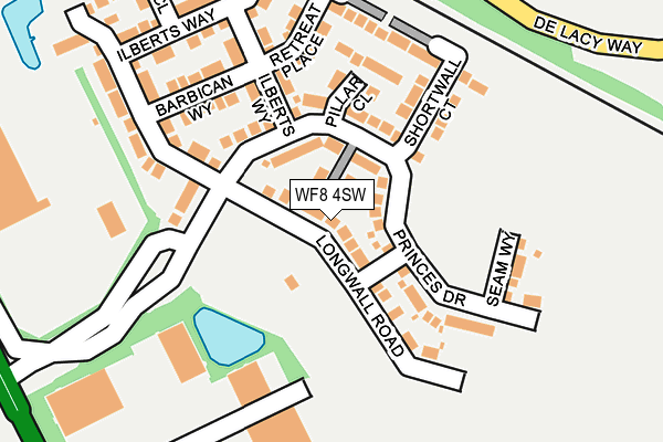 WF8 4SW map - OS OpenMap – Local (Ordnance Survey)