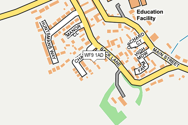 WF9 1AD map - OS OpenMap – Local (Ordnance Survey)