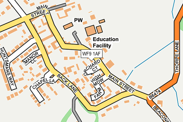 WF9 1AF map - OS OpenMap – Local (Ordnance Survey)