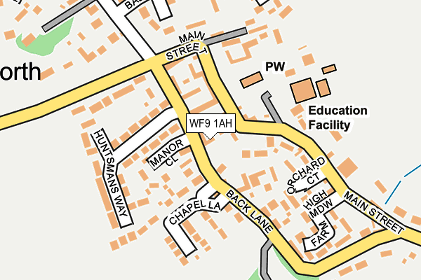 WF9 1AH map - OS OpenMap – Local (Ordnance Survey)