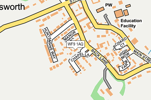 WF9 1AQ map - OS OpenMap – Local (Ordnance Survey)