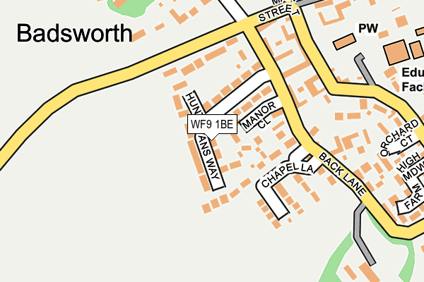 WF9 1BE map - OS OpenMap – Local (Ordnance Survey)