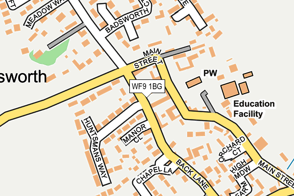 WF9 1BG map - OS OpenMap – Local (Ordnance Survey)