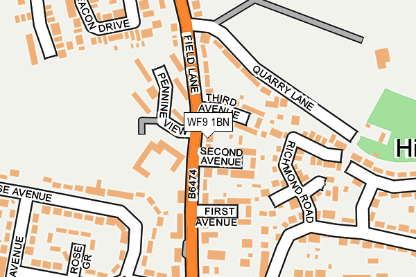 WF9 1BN map - OS OpenMap – Local (Ordnance Survey)