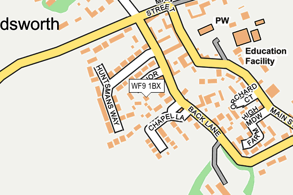 WF9 1BX map - OS OpenMap – Local (Ordnance Survey)