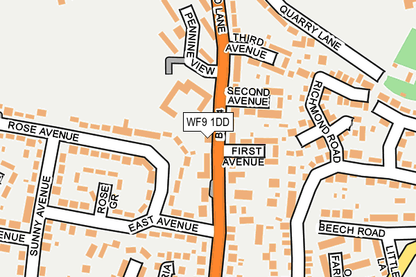 WF9 1DD map - OS OpenMap – Local (Ordnance Survey)