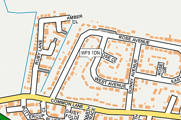 WF9 1DN map - OS OpenMap – Local (Ordnance Survey)