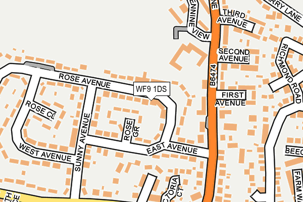 WF9 1DS map - OS OpenMap – Local (Ordnance Survey)