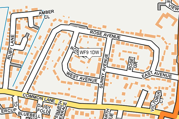 WF9 1DW map - OS OpenMap – Local (Ordnance Survey)